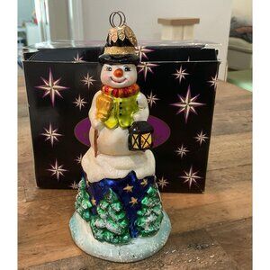 Christopher Radko  Snow Bell Glass Ornament  W/ Box